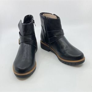 Style & Co Black Booties with Silver Buckle